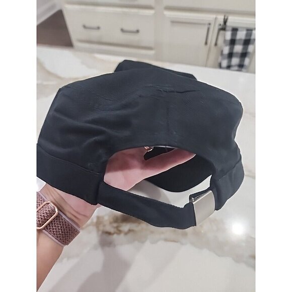 Bling Purple Paw Black Hat Military Cap Cotton NWOT Women's Adjustable - Picture 8 of 10